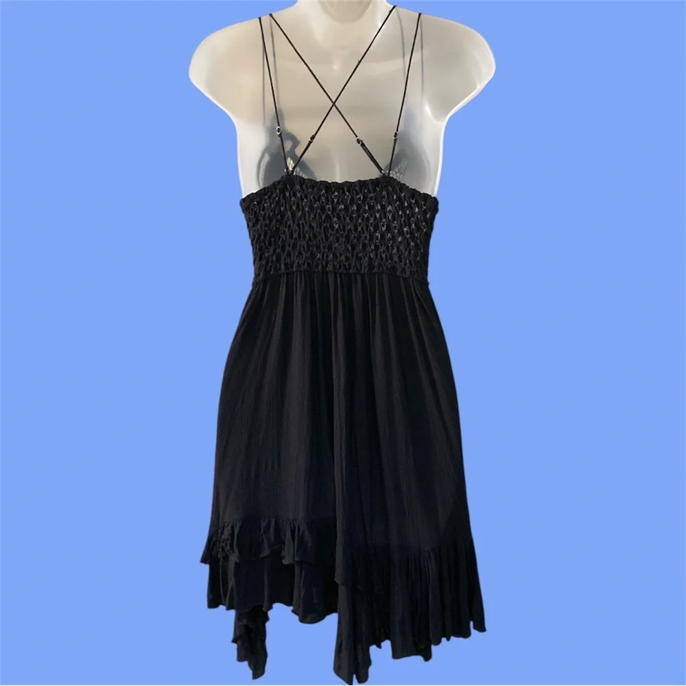 Free People One- Adella Slip Black Size Small EUC